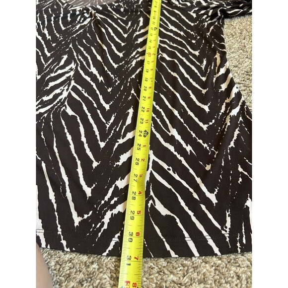 Susan Graver Printed Liquid Knit Top Size 3X Animal Print Brown Stretch - Picture 8 of 9